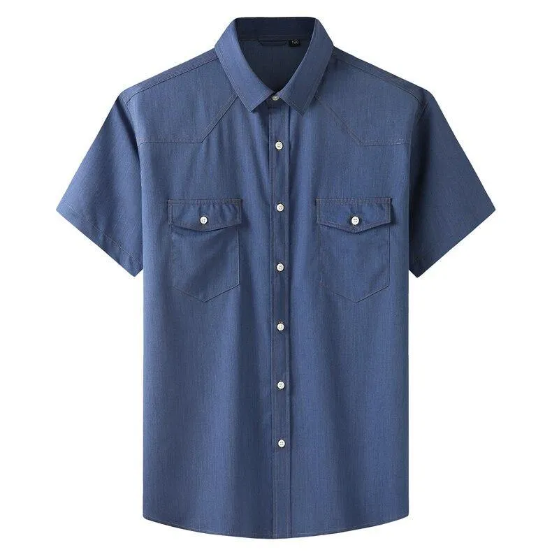 10XL 8XL 6XL Men's Summer Fashion Pure Color Breathable Comfortable