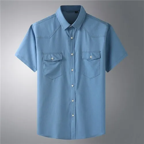 10XL 8XL 6XL Men's Summer Fashion Pure Color Breathable Comfortable
