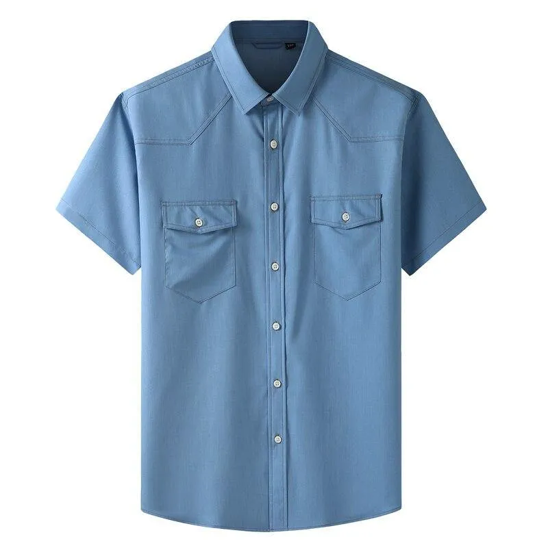 10XL 8XL 6XL Men's Summer Fashion Pure Color Breathable Comfortable