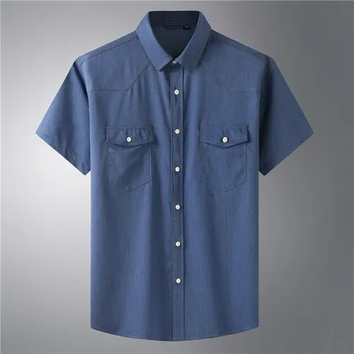 10XL 8XL 6XL Men's Summer Fashion Pure Color Breathable Comfortable