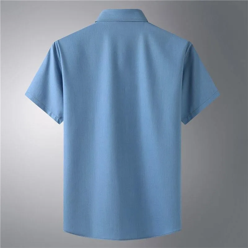 10XL 8XL 6XL Men's Summer Fashion Pure Color Breathable Comfortable