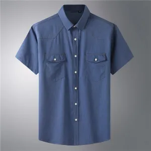 10XL 8XL 6XL Men's Summer Fashion Pure Color Breathable Comfortable