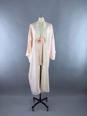 1940s Vintage Silk Kimono Robe / Pale Pink Juban