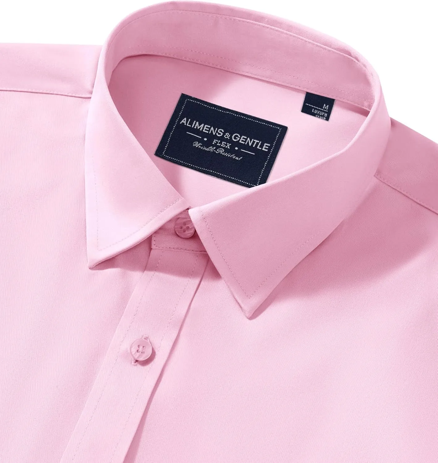 Alimens & Gentle Men's Dress Shirts Transitional Weather Long Sleeve Stretch Wrinkle-Free Button Down Top