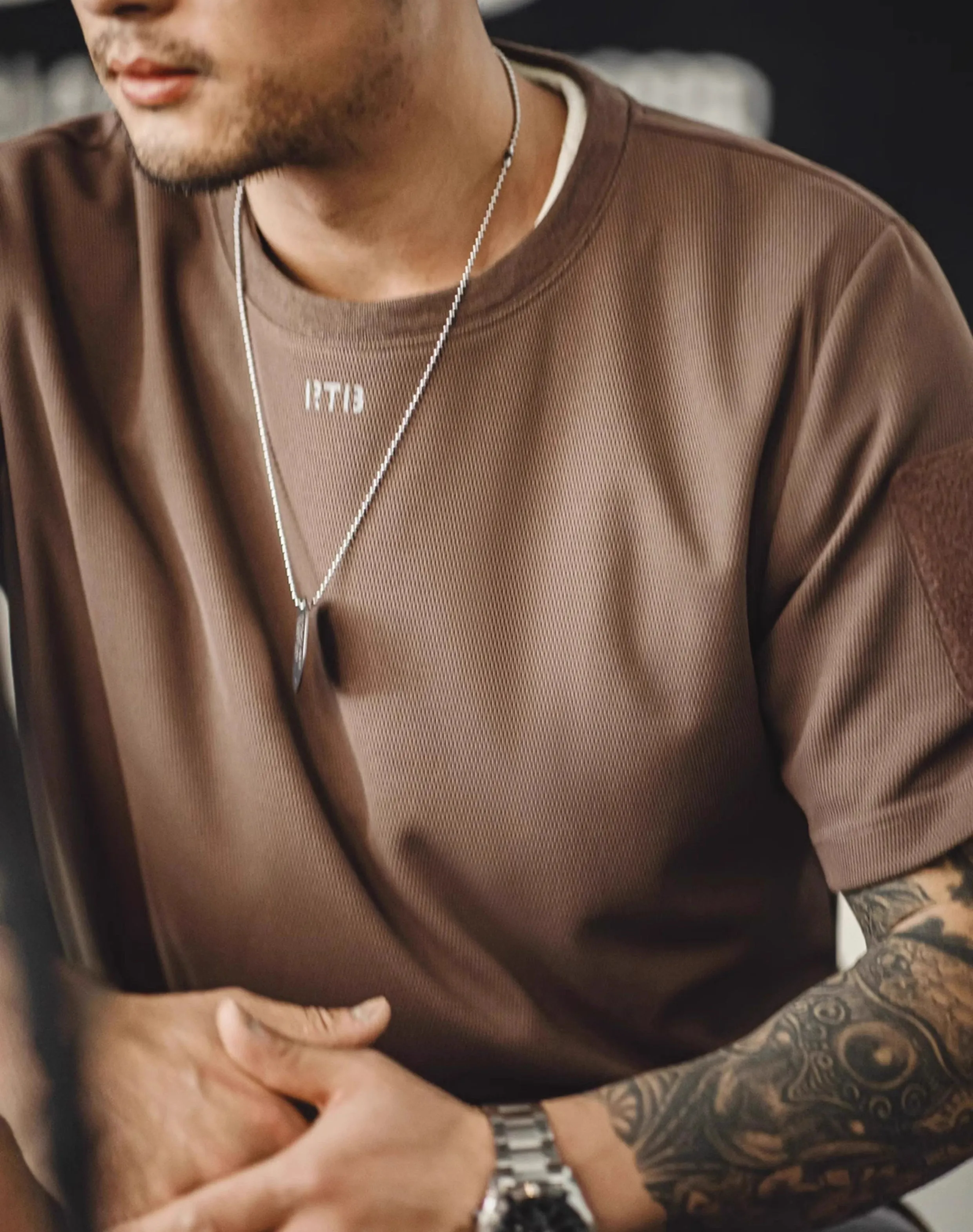 American Honeycomb Breathable Basic Sweat-Wicking Men's T-Shirt