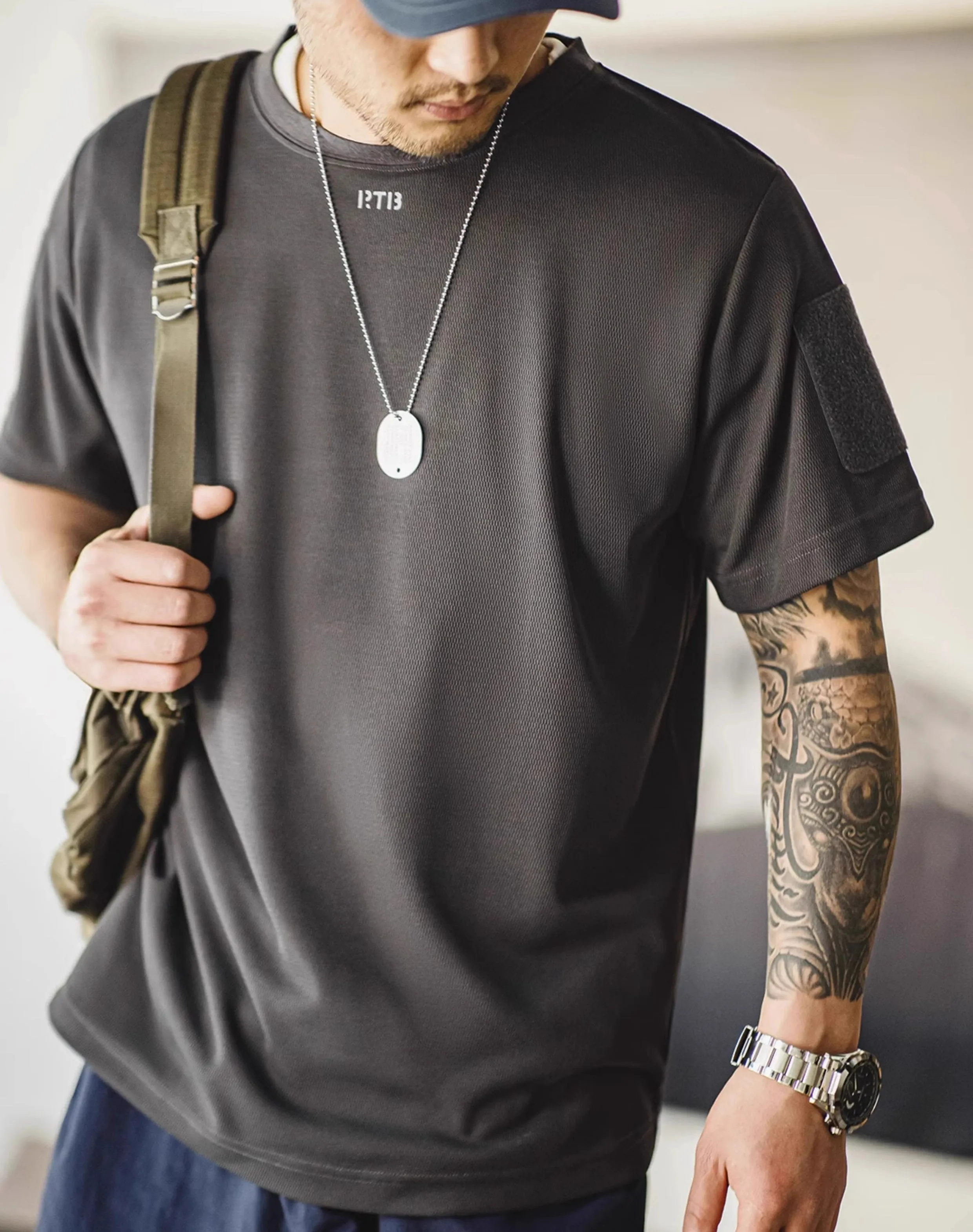 American Honeycomb Breathable Basic Sweat-Wicking Men's T-Shirt