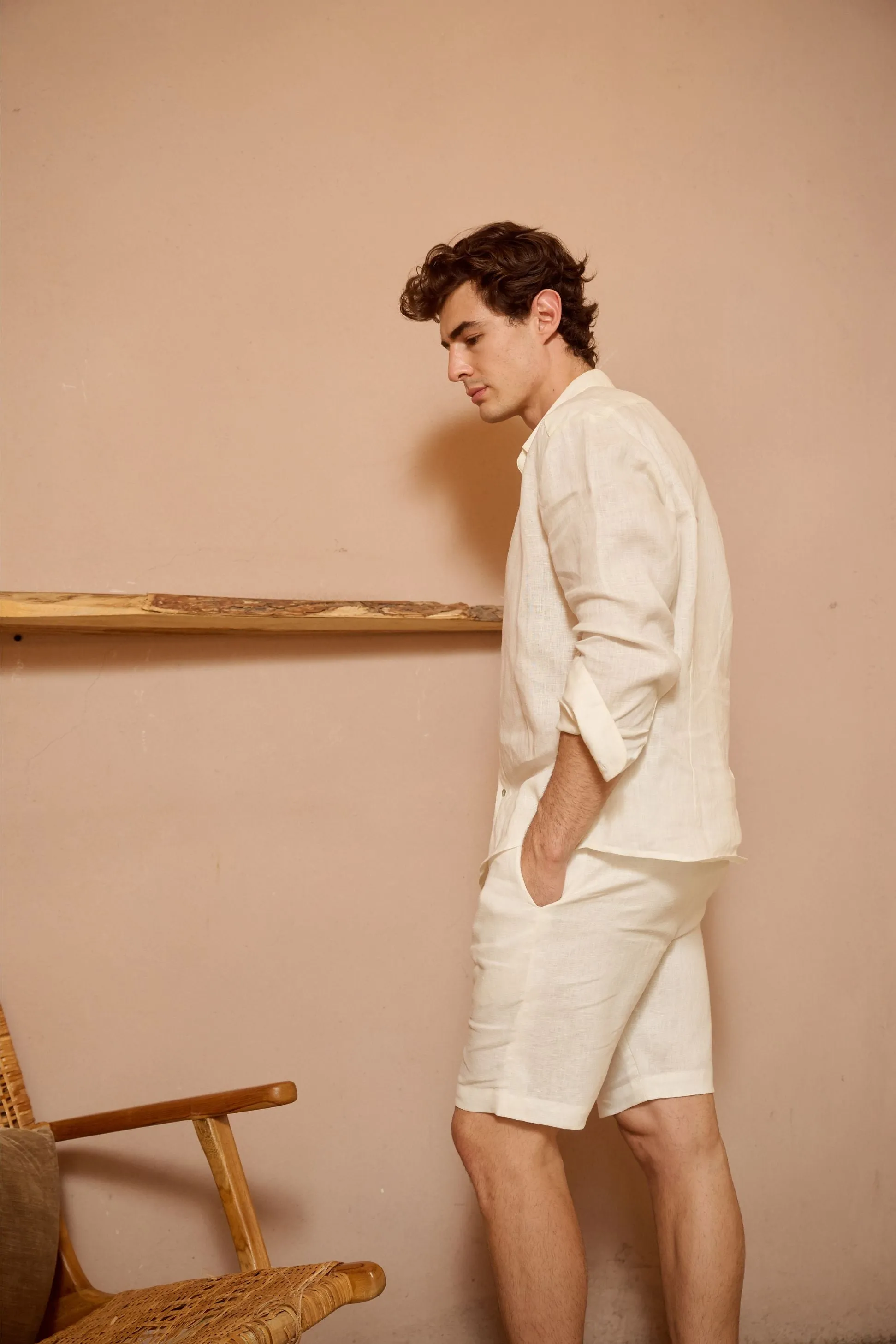 AMIR PEARL BUTTON SHORTS