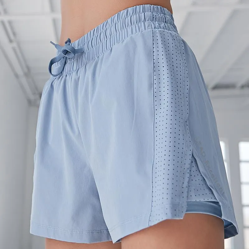 Anti-glare Fake Two-piece Sports Shorts