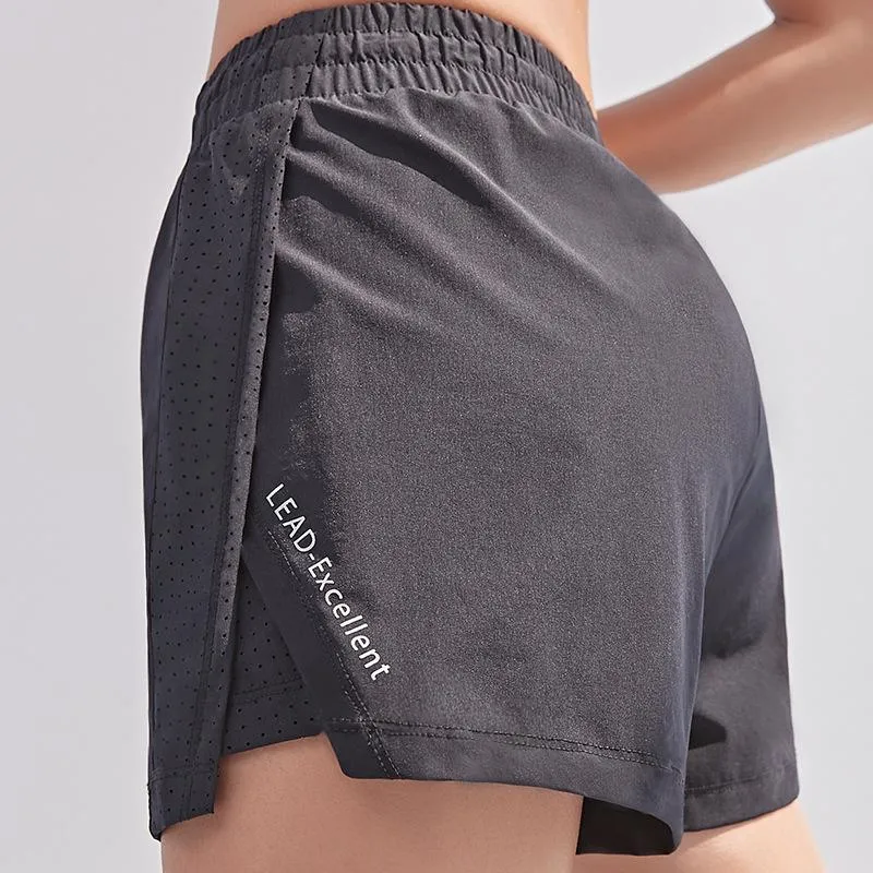 Anti-glare Fake Two-piece Sports Shorts