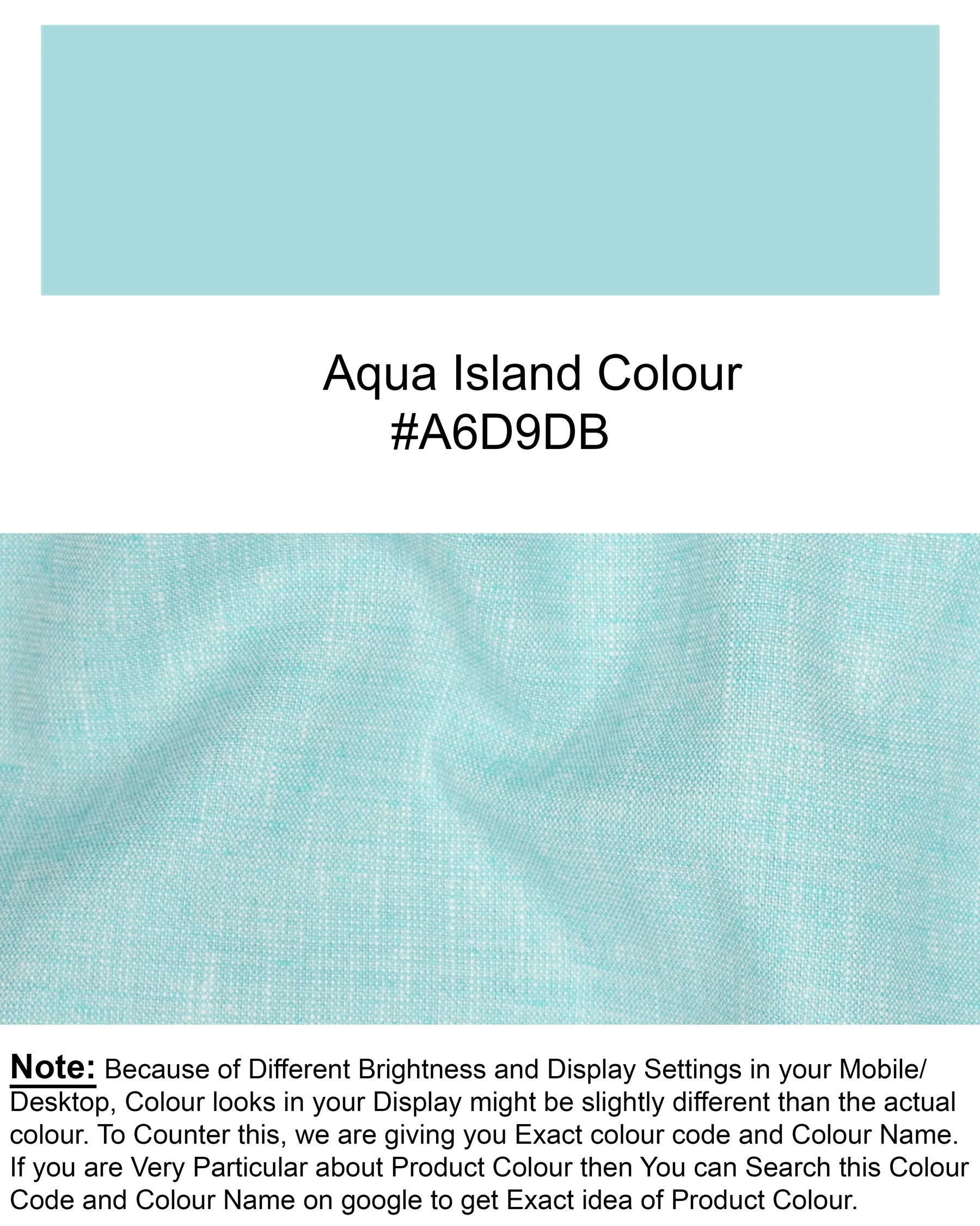 Aqua Island Blue Luxurious Linen Waistcoat