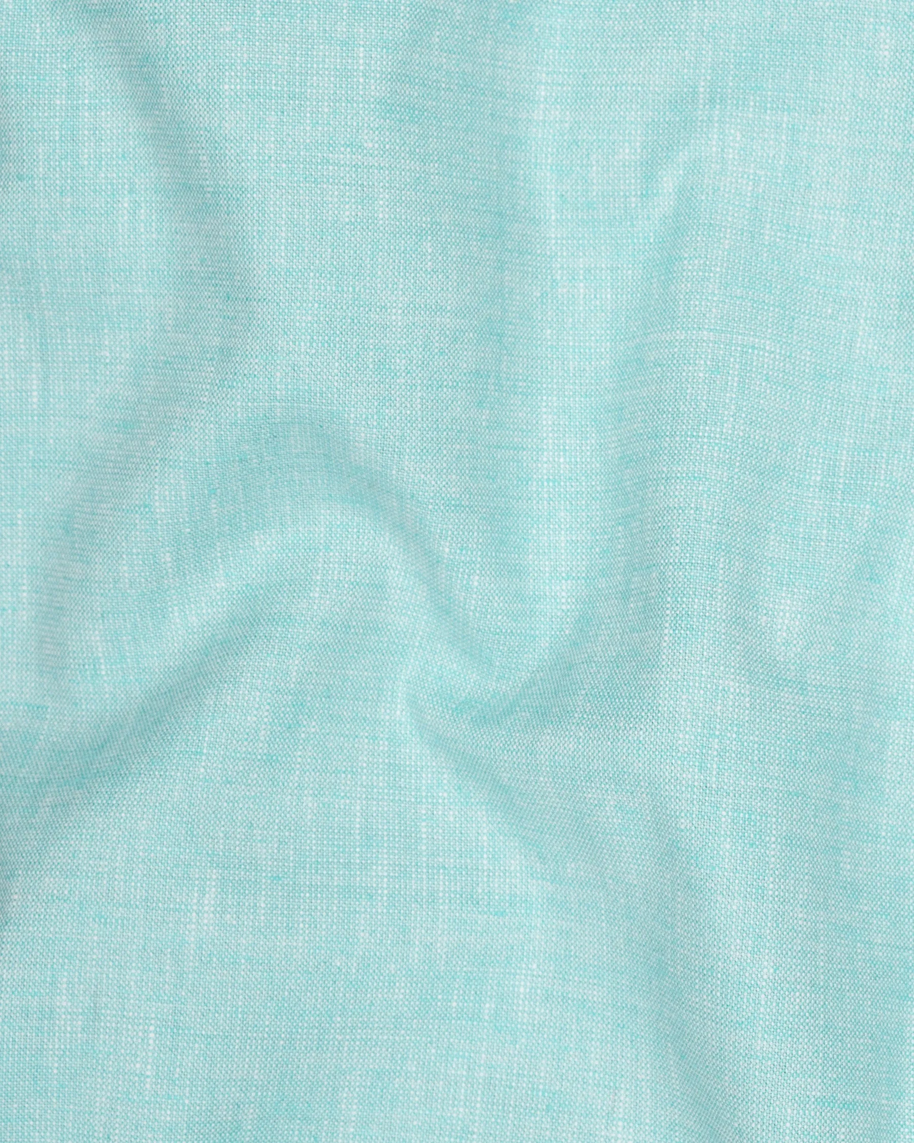 Aqua Island Blue Luxurious Linen Waistcoat