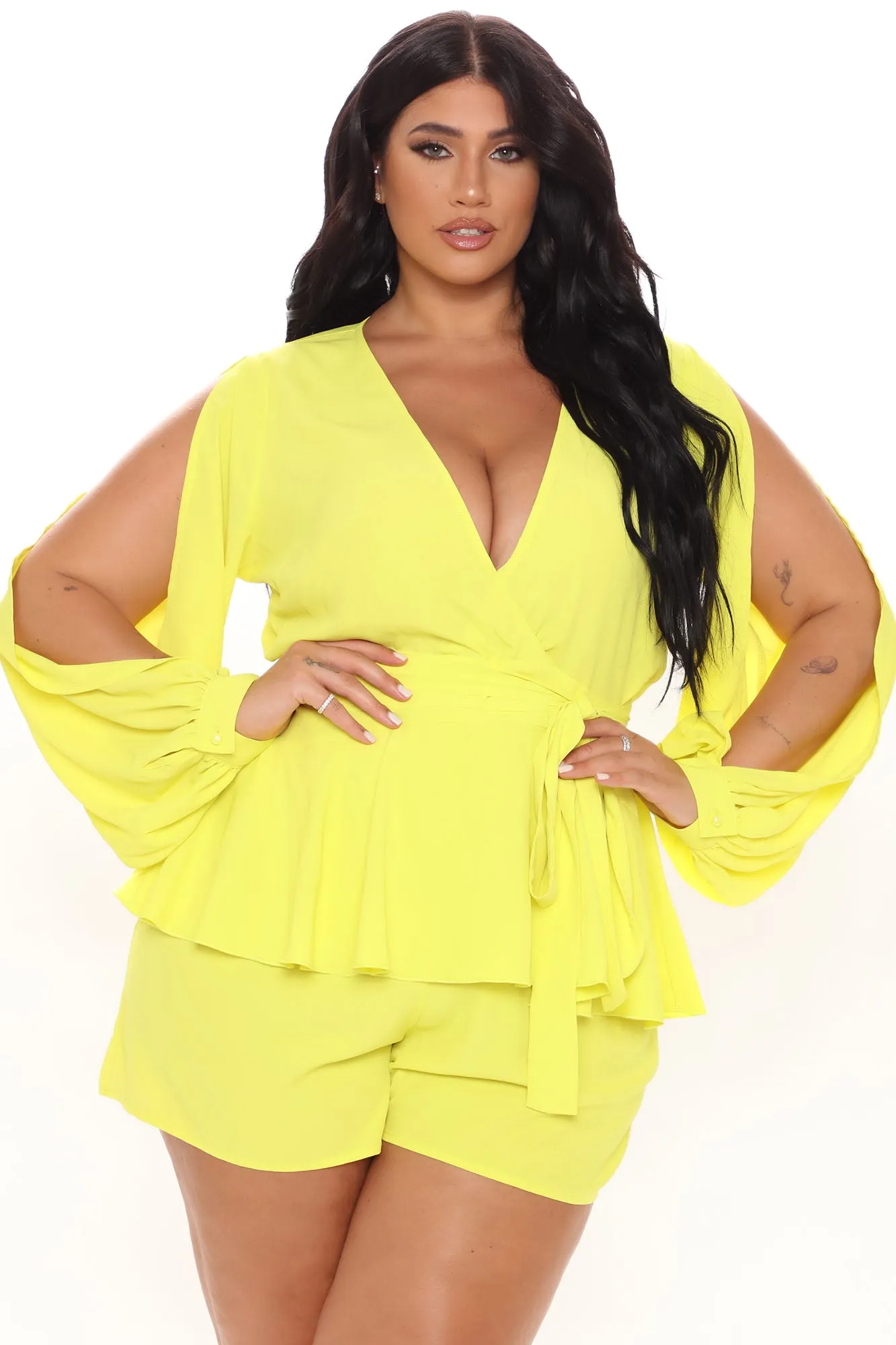 Arms Wide Open Romper - Lime