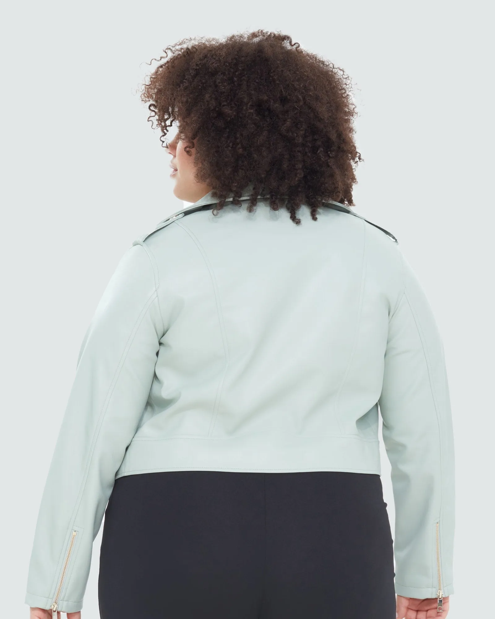 Bailey Faux Leather Moto Jacket | Mint Green