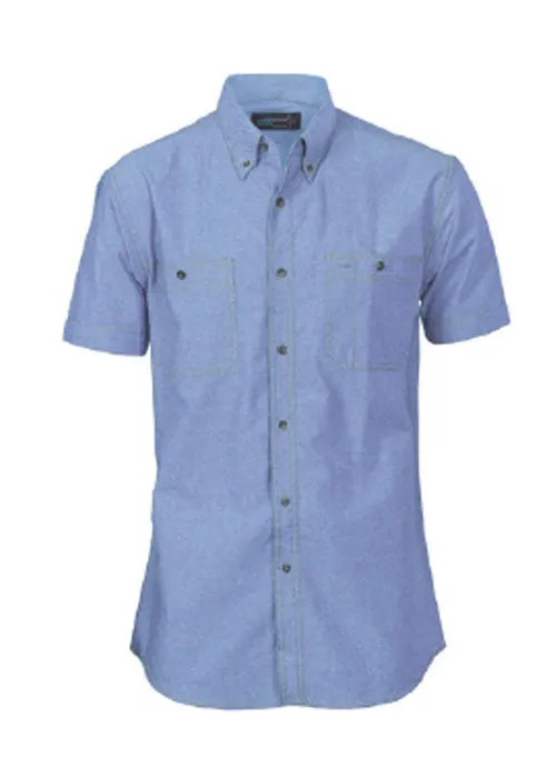 Biz Mens Wrinkle Free Chambray s/s Shirt