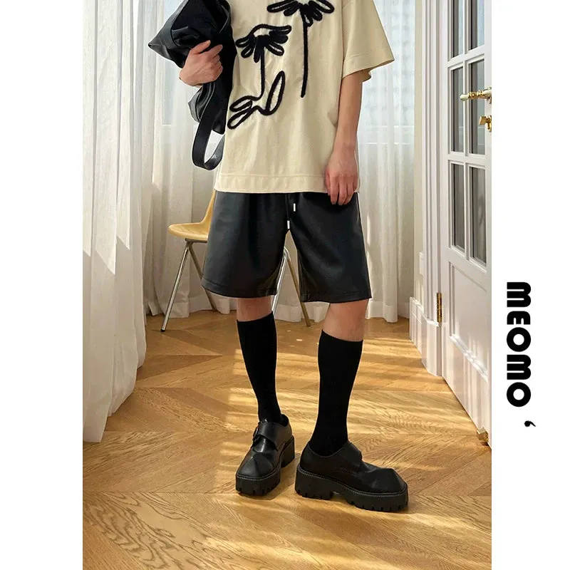 Black Faux Leather Shorts