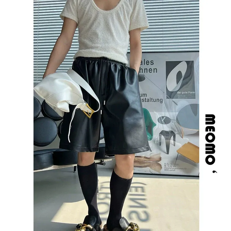 Black Faux Leather Shorts