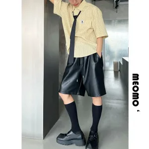 Black Faux Leather Shorts