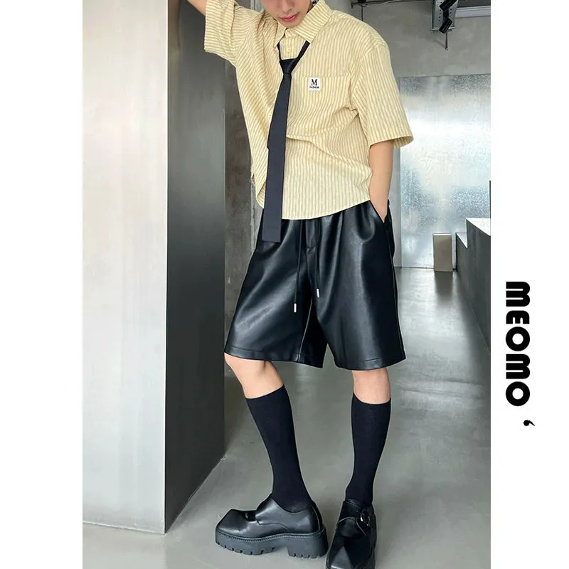 Black Faux Leather Shorts