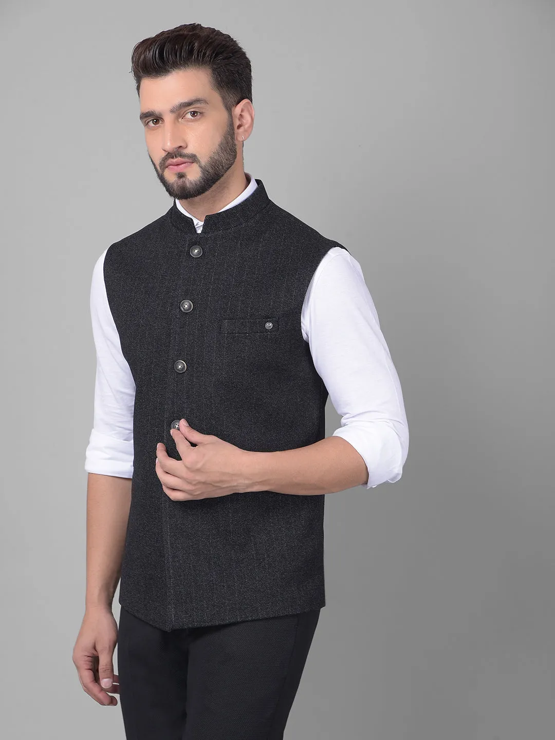 Black Striped Waistcoat