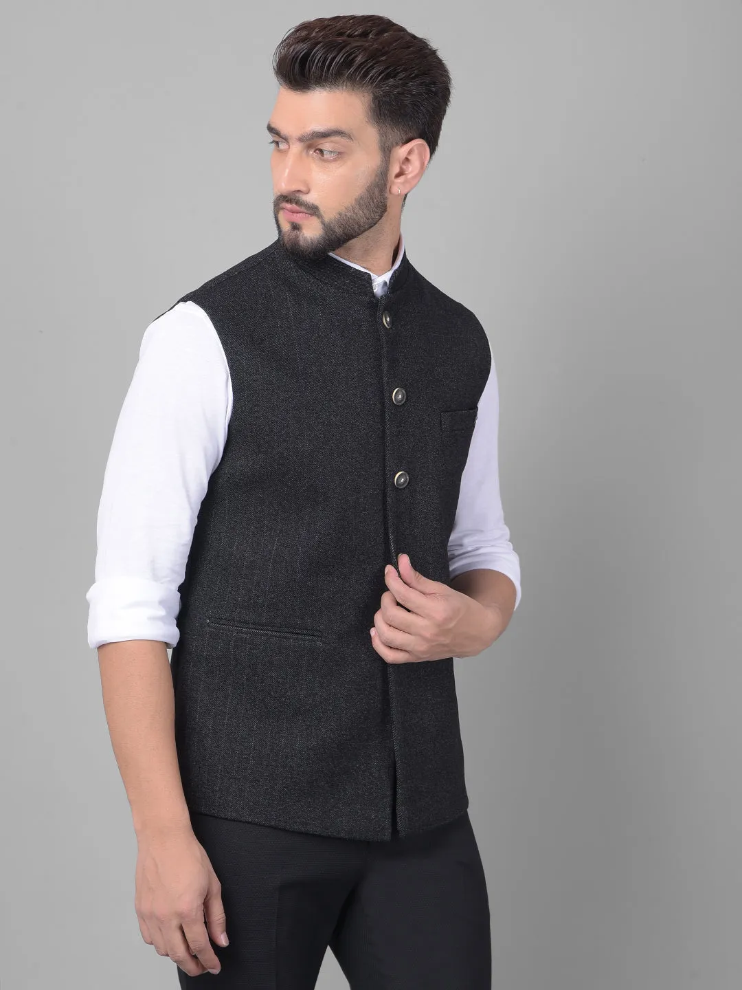 Black Striped Waistcoat