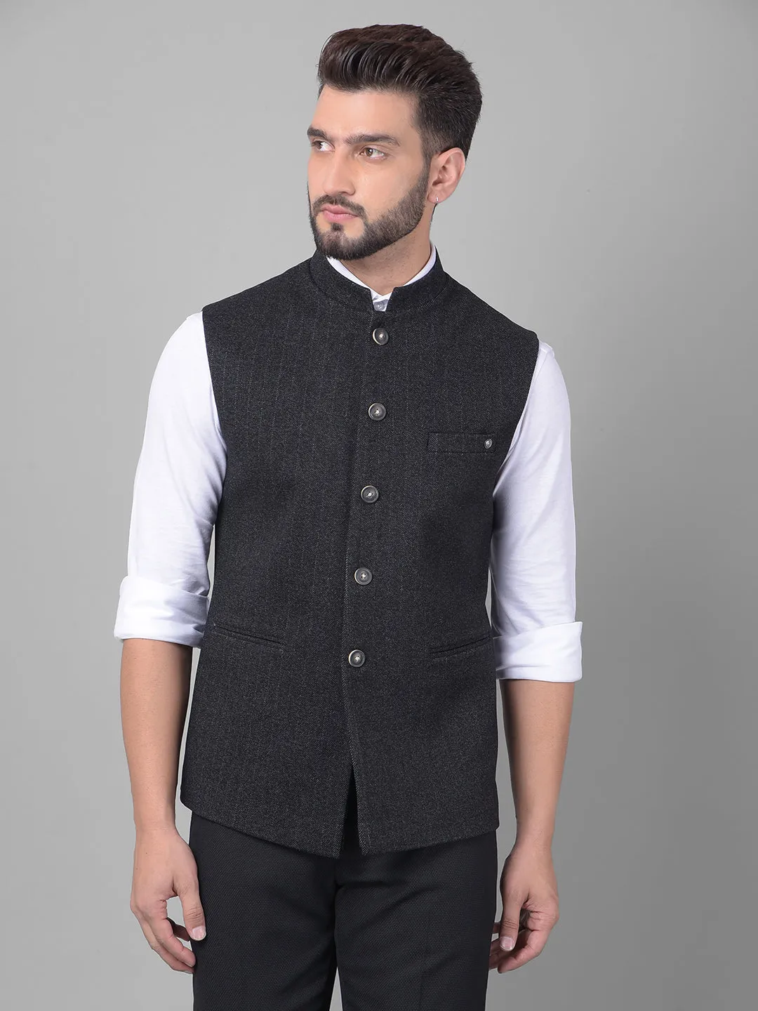 Black Striped Waistcoat