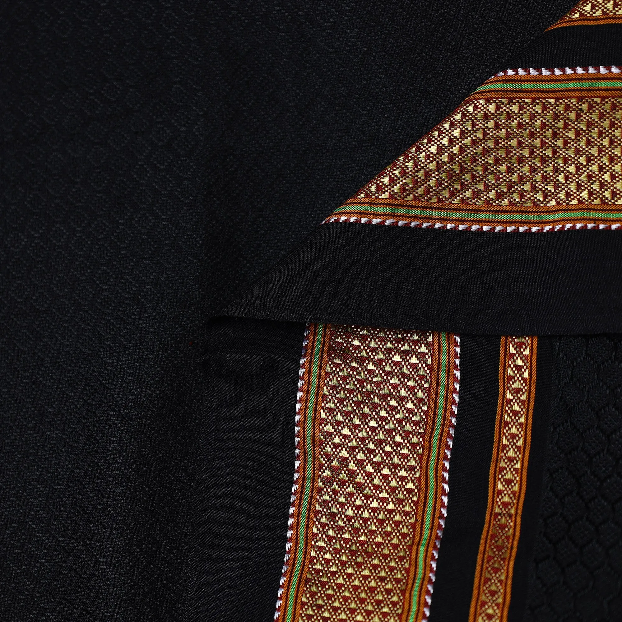 Black - Traditional Khun Weave Cotton Fabric 29