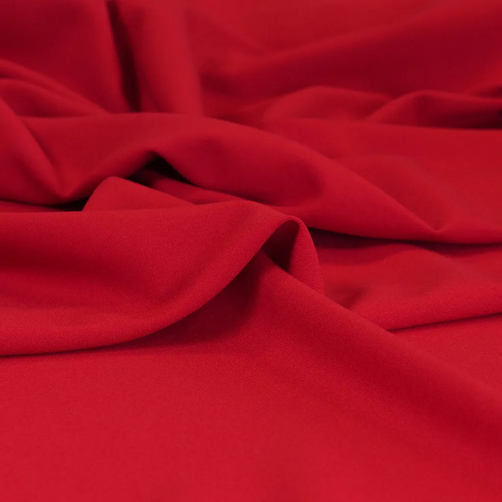 Bloomsbury - Red Crepe Stretch Woven Suiting Fabric