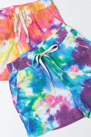 BP9001-67 | TIE DYE FRENCH TERRY CASUAL SHORTS