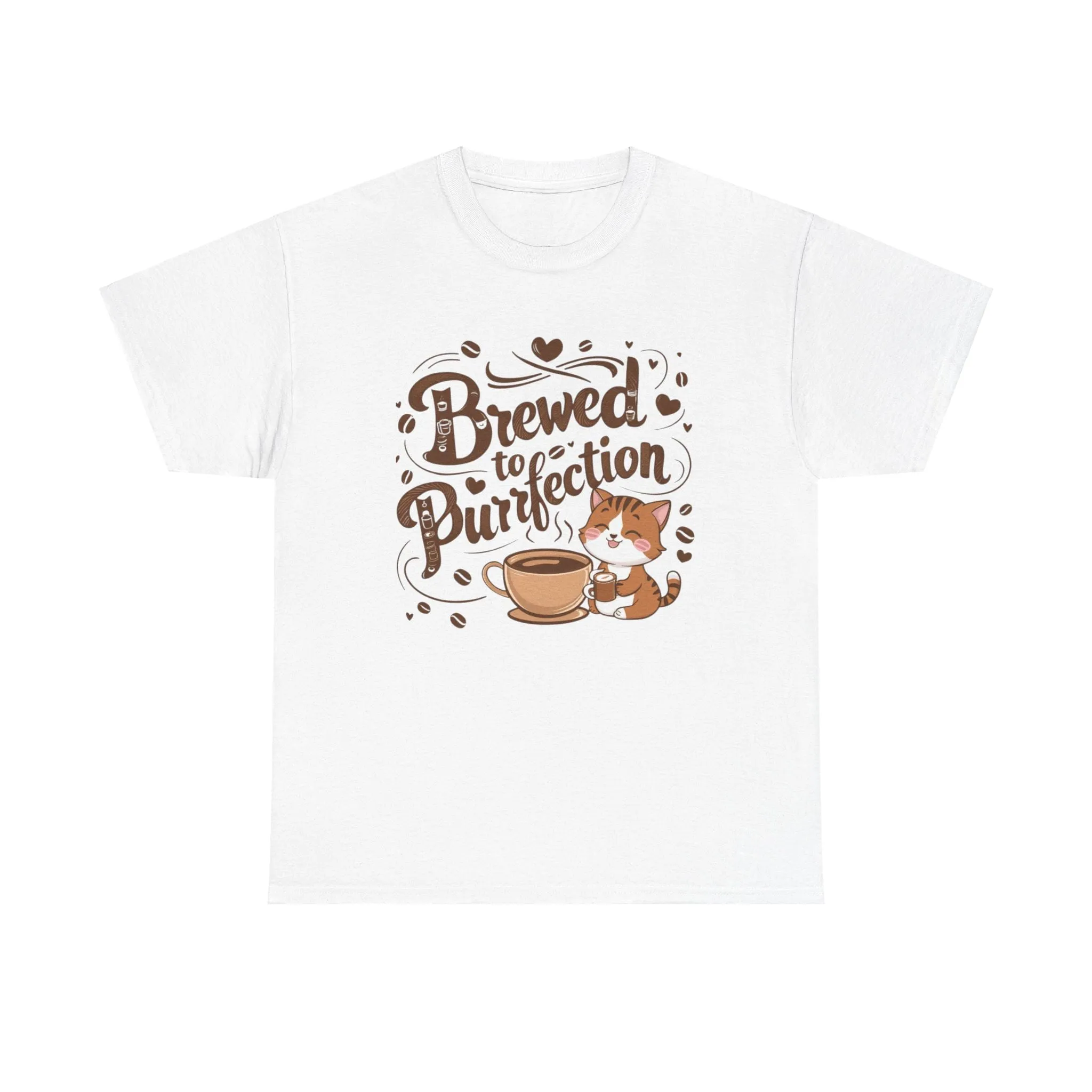 Brewed To Purrfection Coffee Cotton T-Shirt