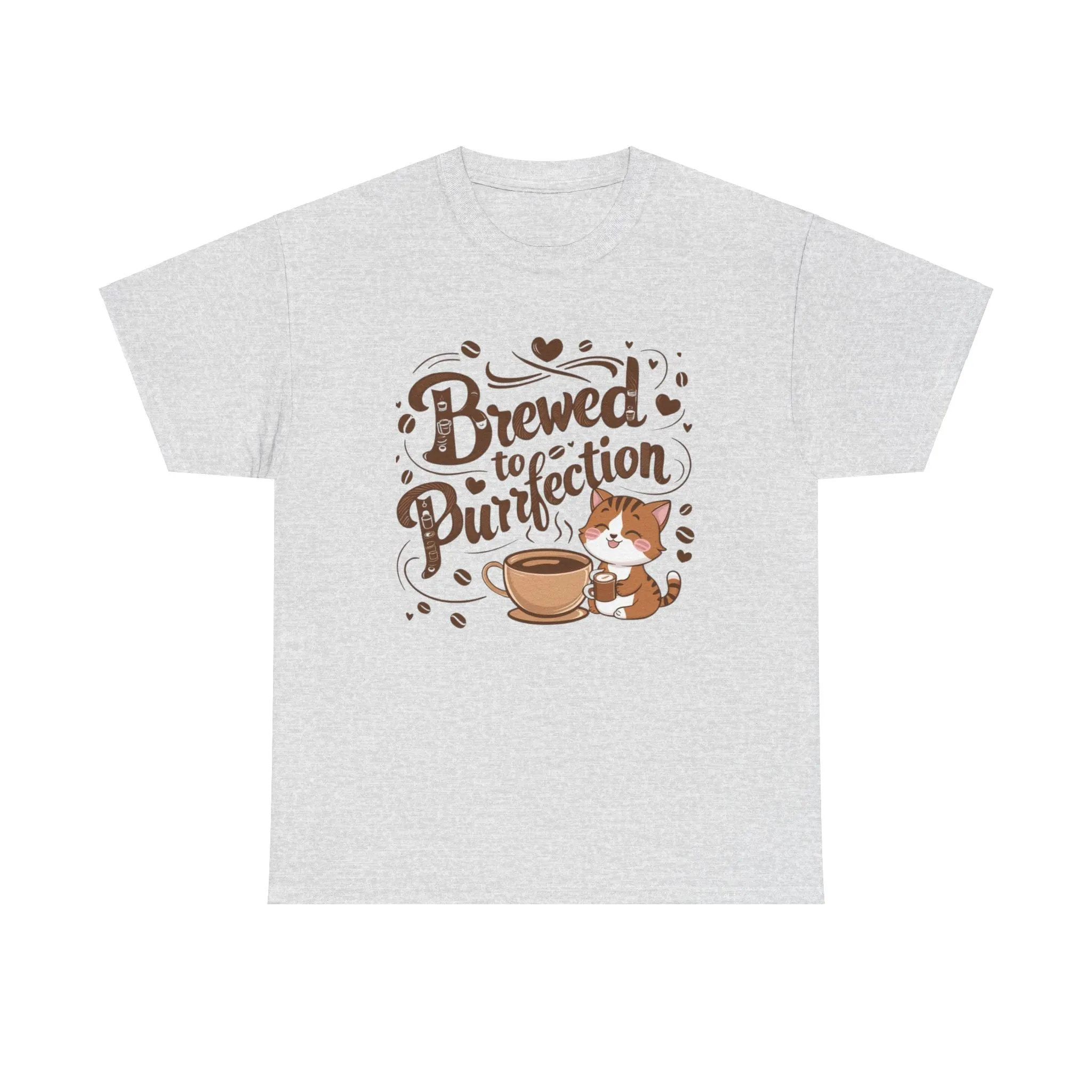 Brewed To Purrfection Coffee Cotton T-Shirt