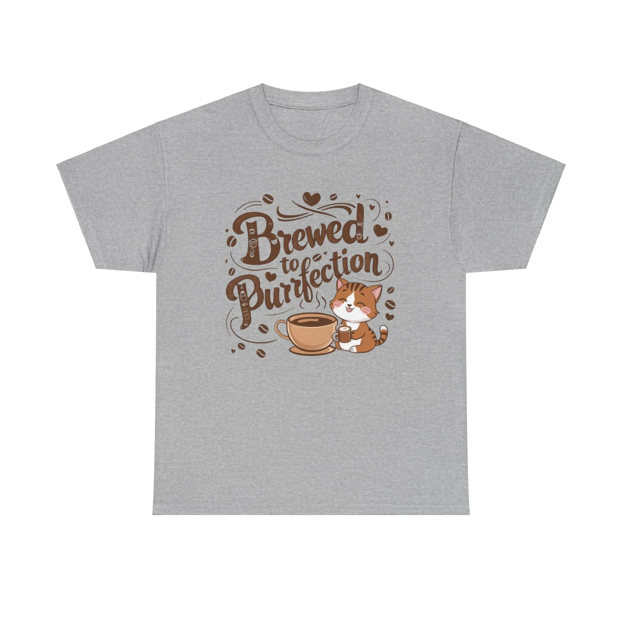 Brewed To Purrfection Coffee Cotton T-Shirt