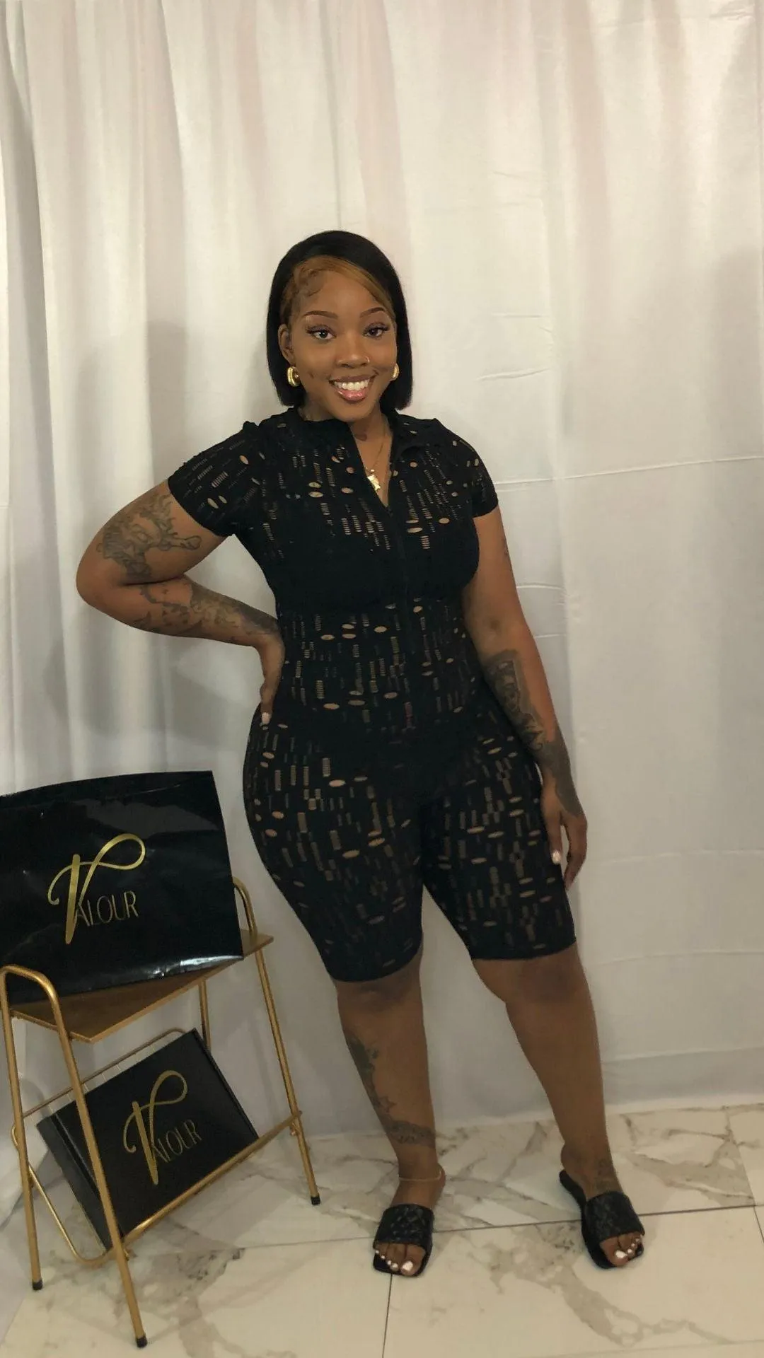 Calli black holes one piece romper bodysuit