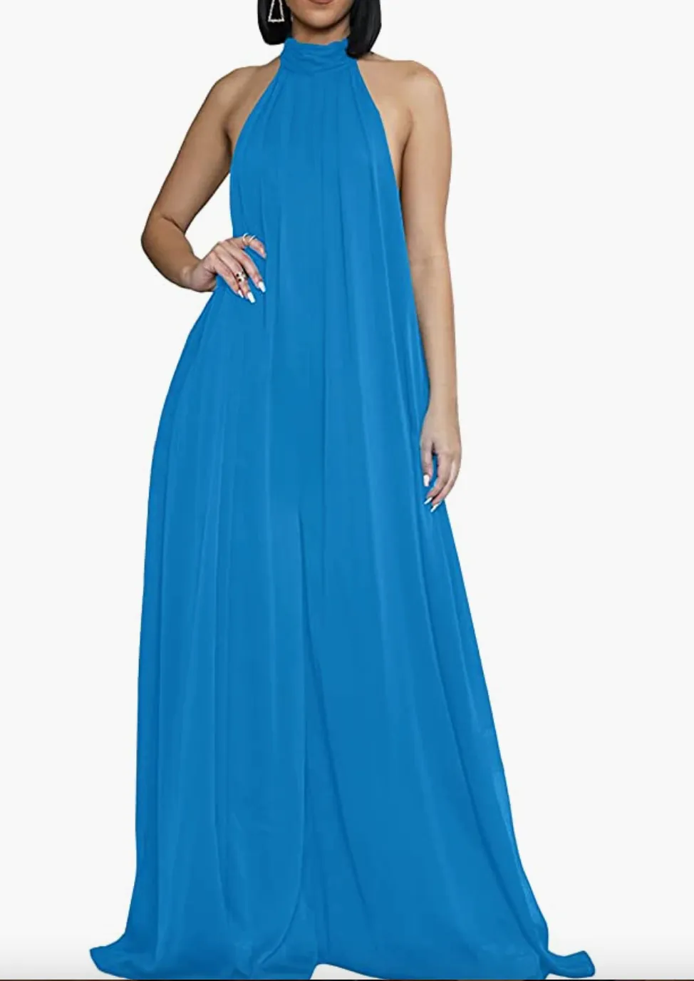 Chiffon Halter Wide Leg Jumpsuit