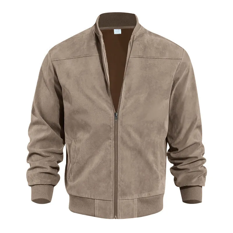 Classic Solid Color Retro Suede Jacket