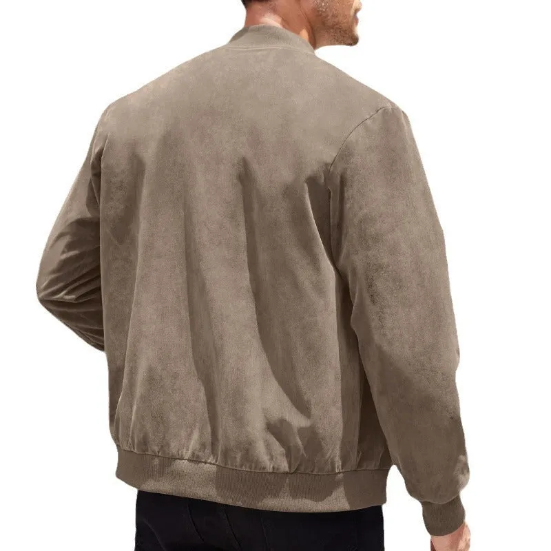 Classic Solid Color Retro Suede Jacket