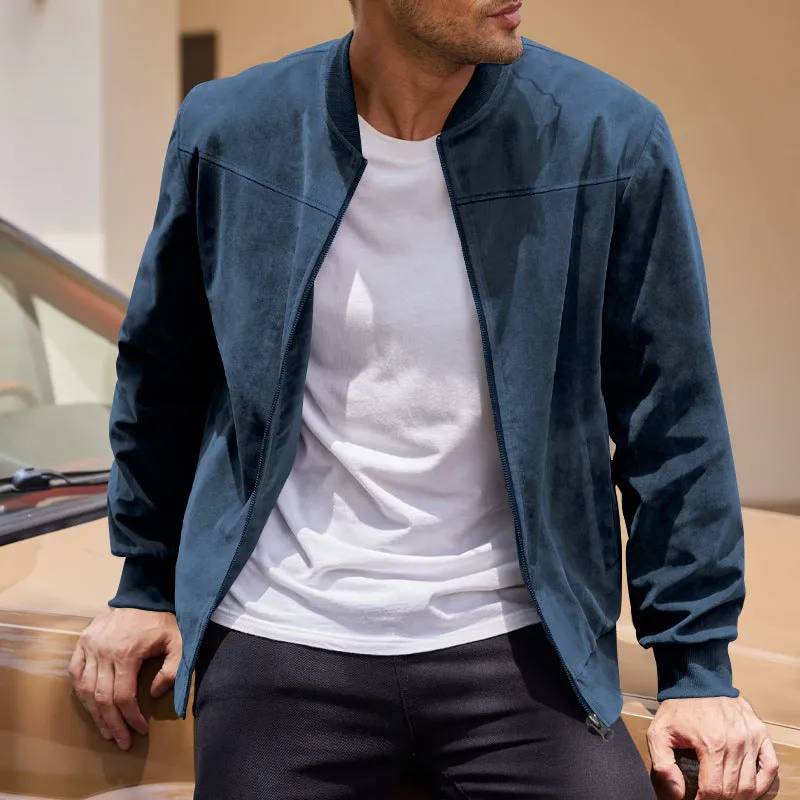 Classic Solid Color Retro Suede Jacket