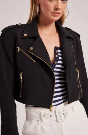 Cosita Crepe Moto in Black