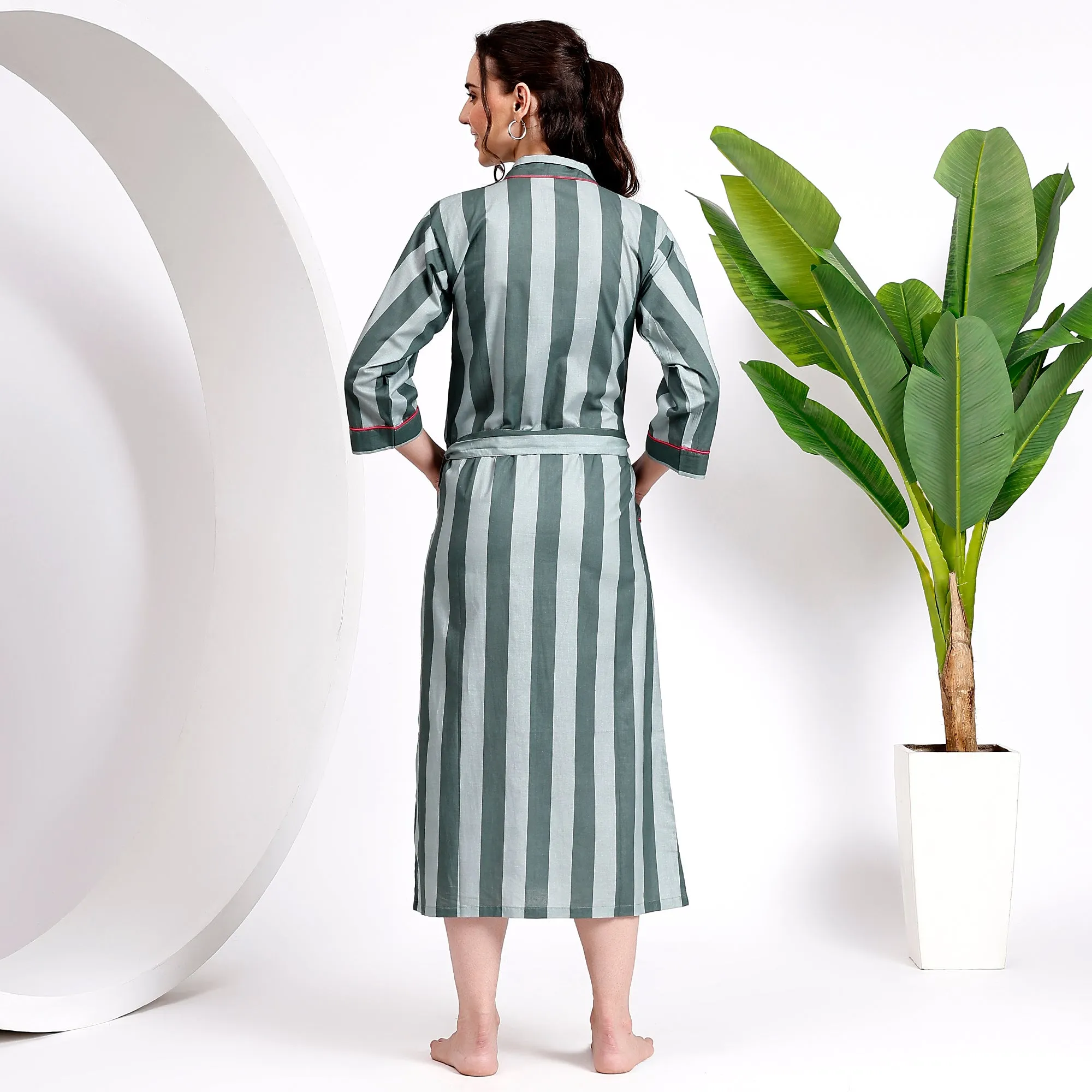 Cotton Duck Green Kimonos For A Beach Cover Ups