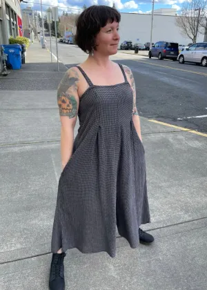 Crinkle Check Crop Jumpsuit