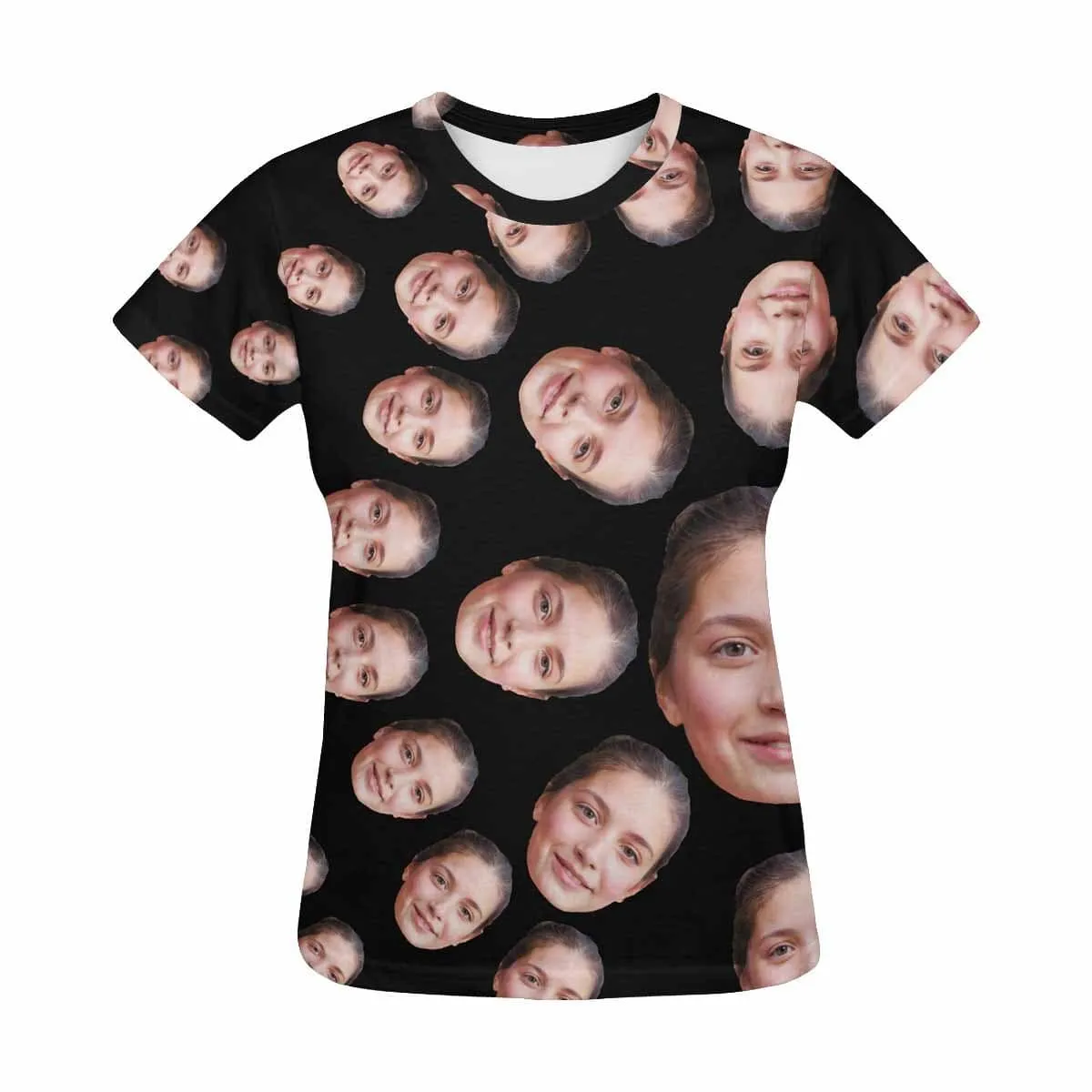 Custom Face Shirts Circle Shape Women's All Over Print T-shirt Gift for Mother's Day