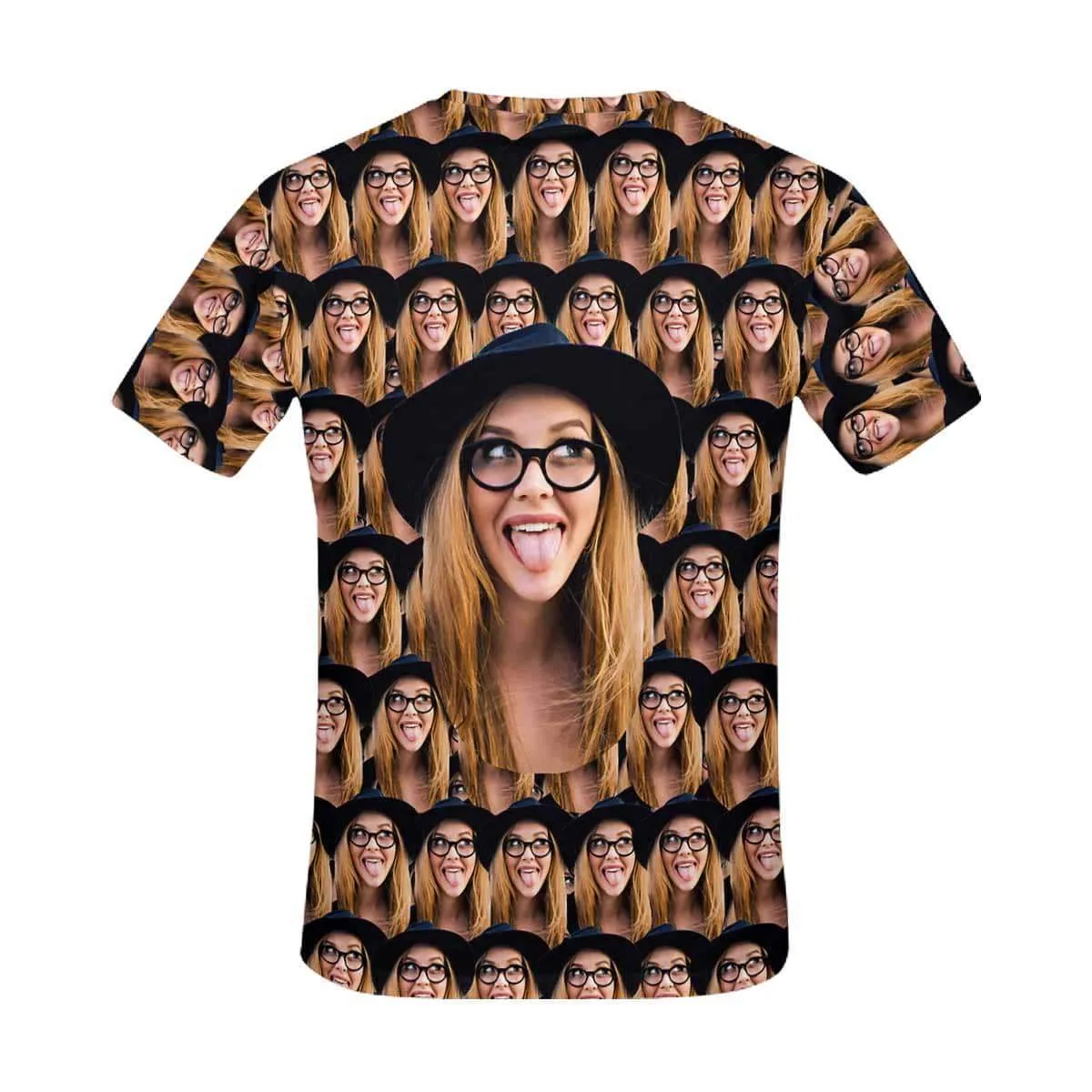 Custom Shirts with Girlfriend Seamless Face Put Your Face on Men's All Over Print T-shirt