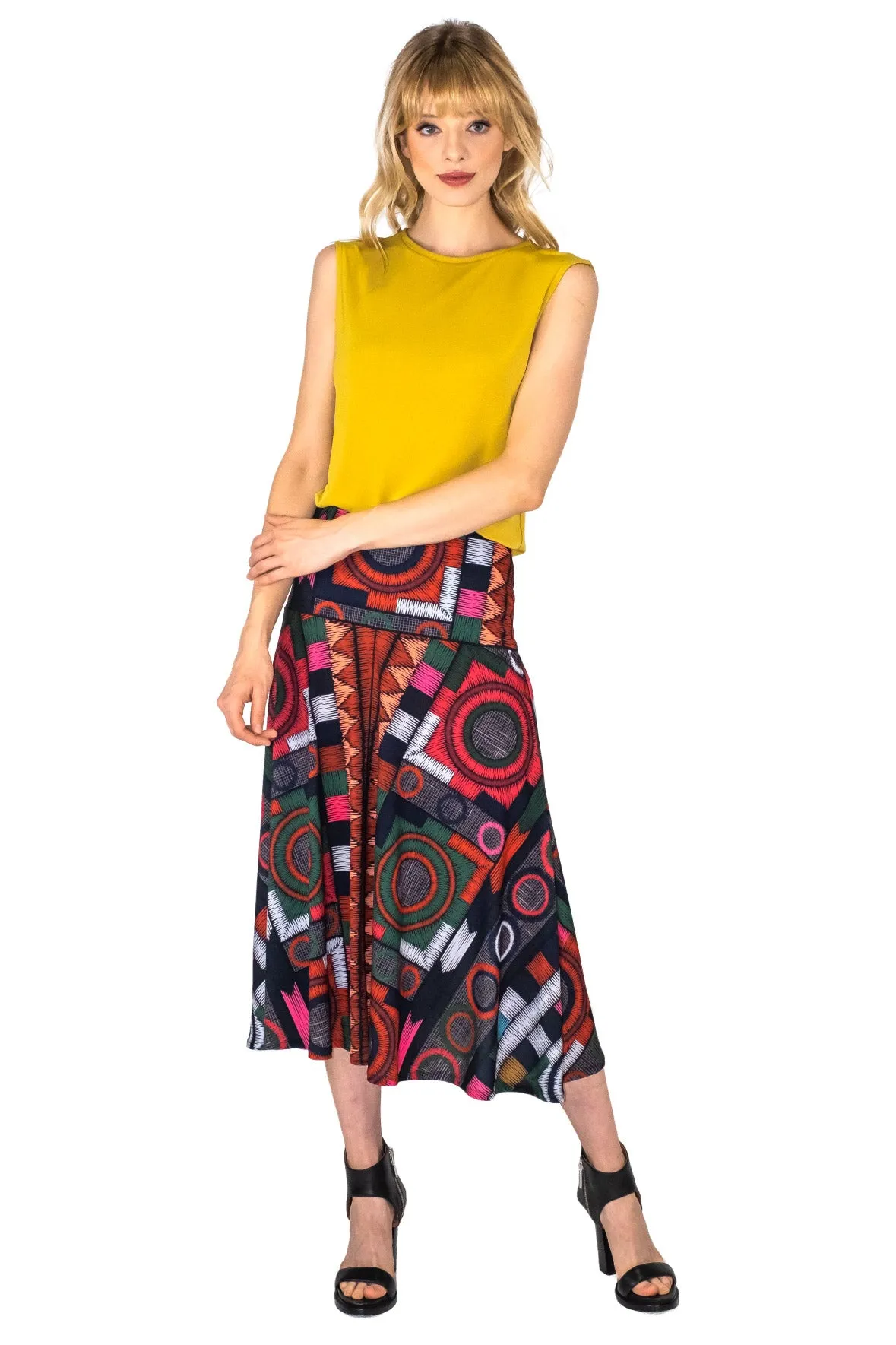 Double Waistband Boot 4 Panel Scarf Skirt
