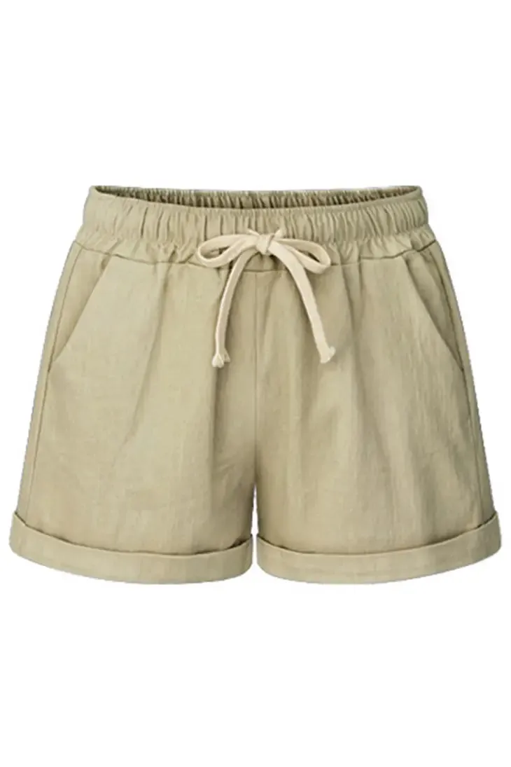 Drawstring Casual Rolled Shorts
