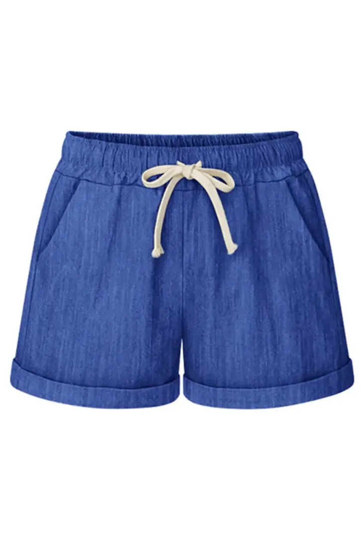Drawstring Casual Rolled Shorts