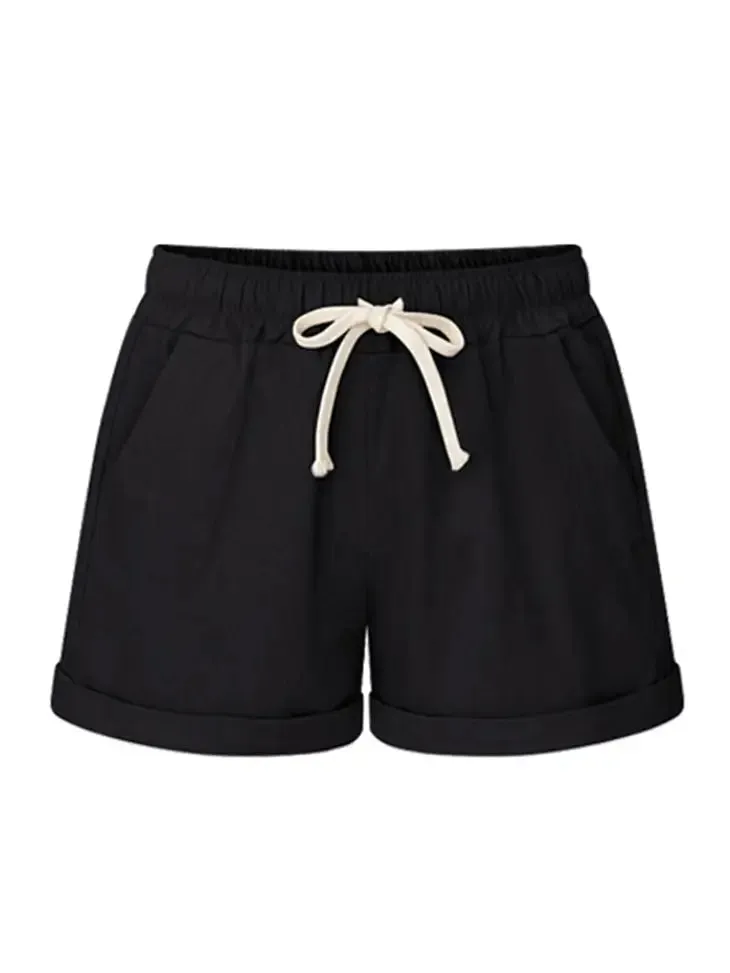 Drawstring Casual Rolled Shorts