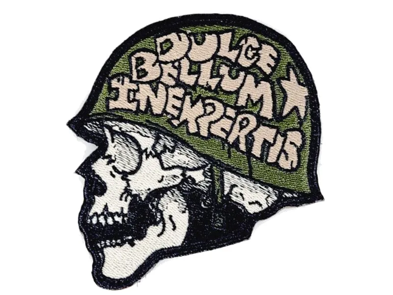Dulce Bellum Inexpertis Skull Patch - 4.50 inch Patch art by Adam Syarto