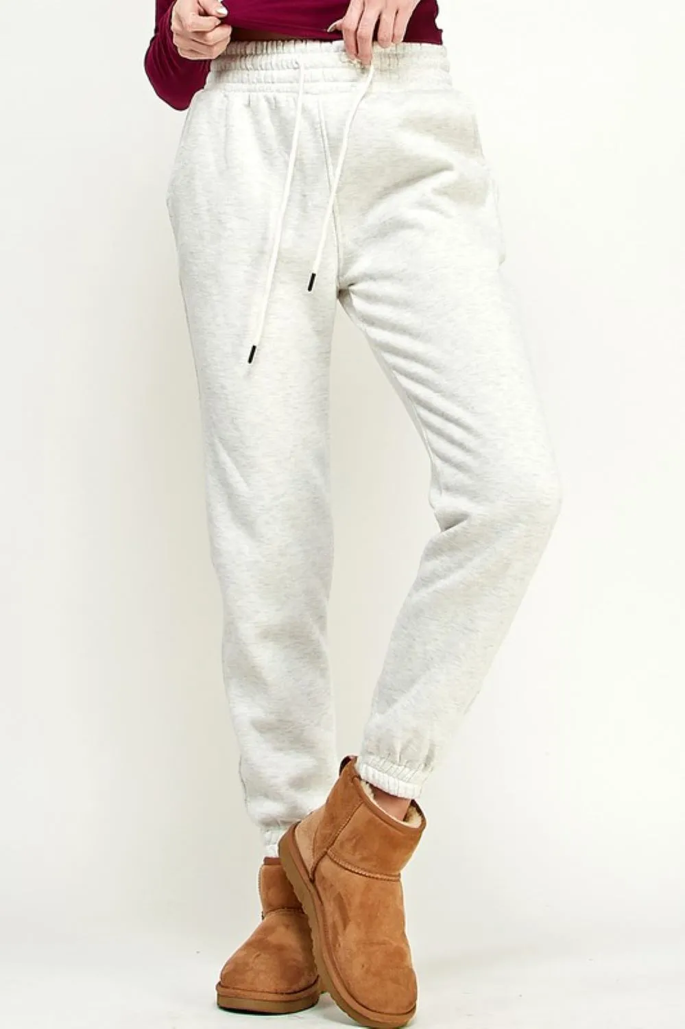 *EVERYDAY DRAWSTRING SWEATS HEATHER GREY