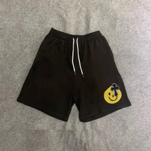 Fashion cross smiley print casual shorts