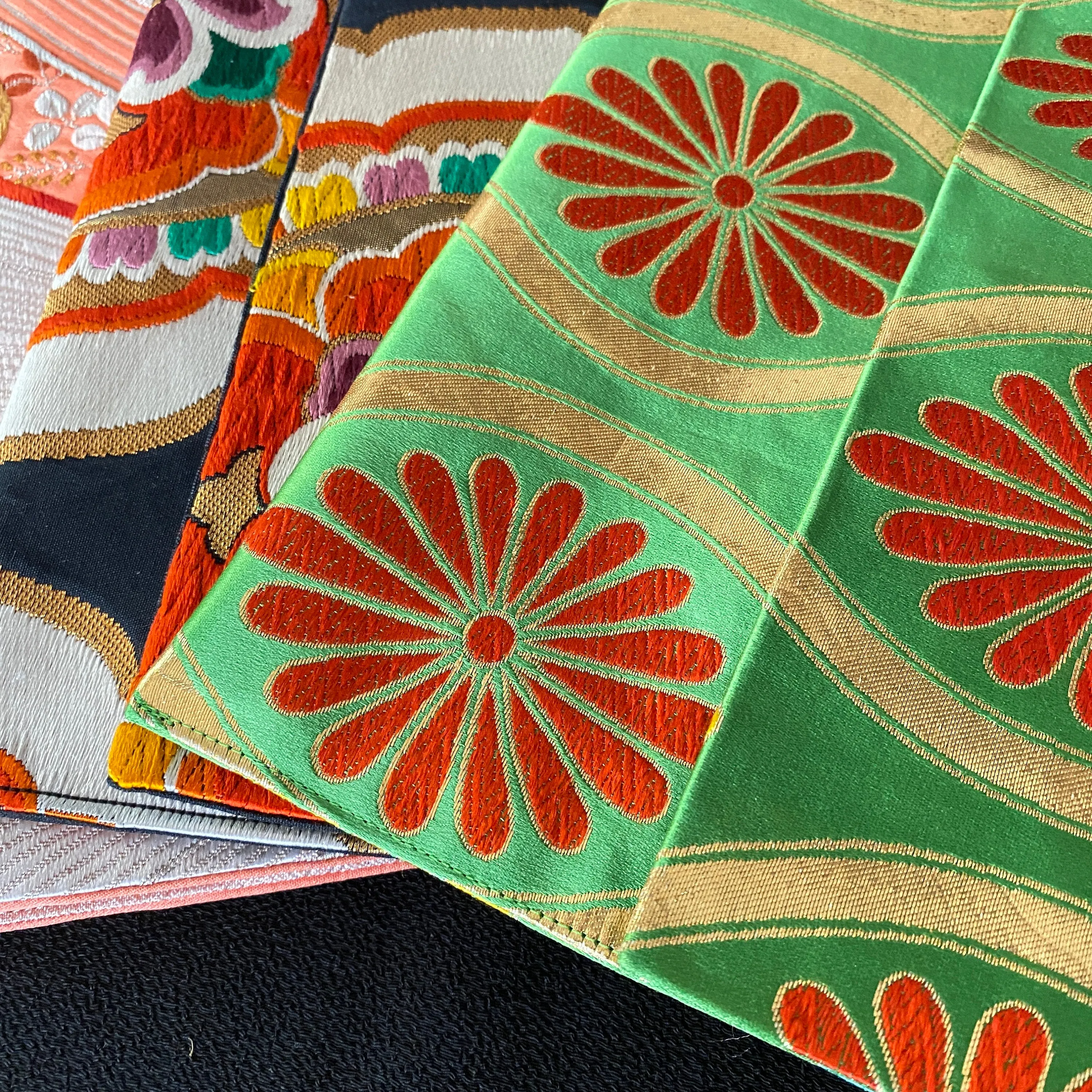 Flat pouch, Envelope clutch, M size, Women's bag, Slim without gusset, Accessory holder, Small item organizer, Japanese Kimono Obi, Unique