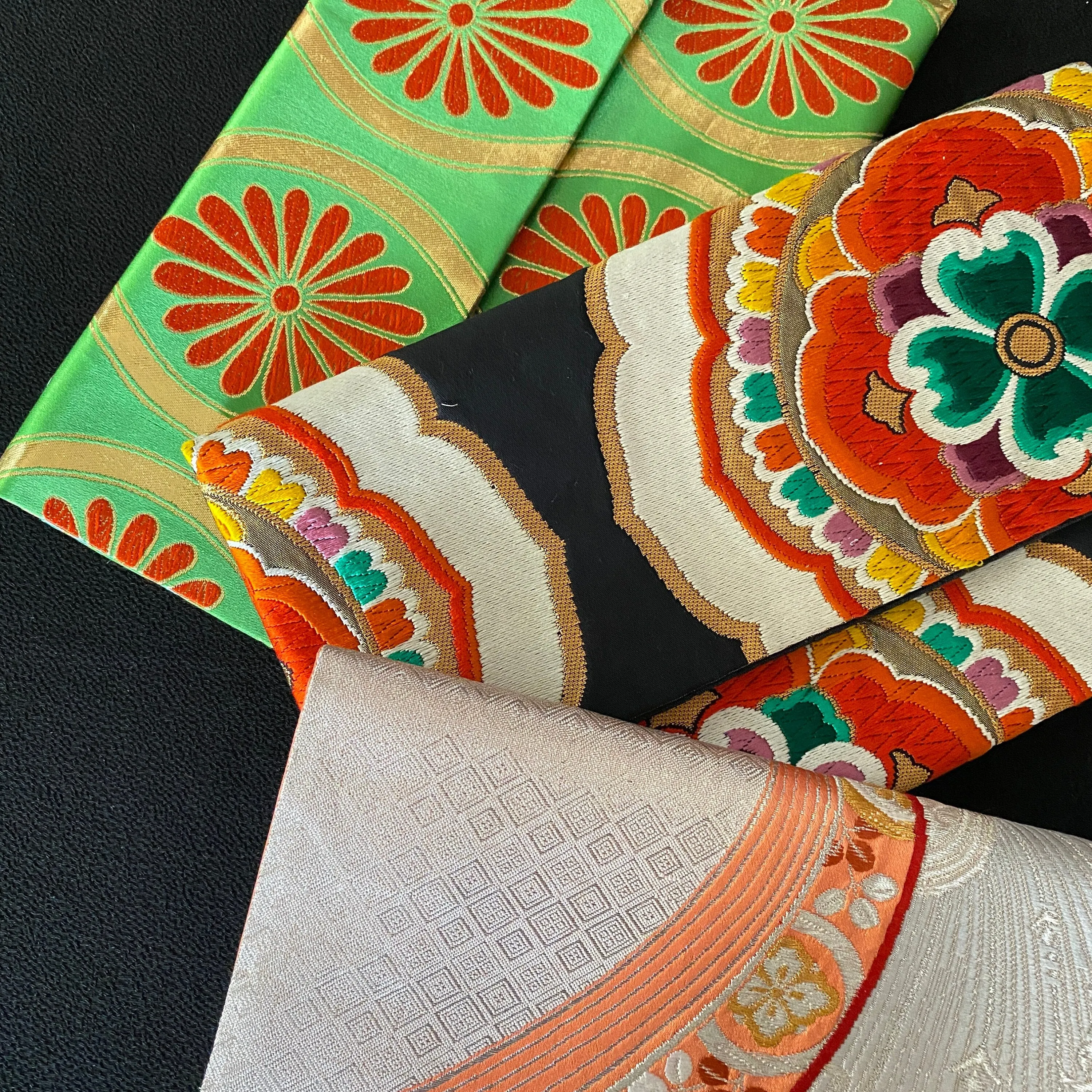 Flat pouch, Envelope clutch, M size, Women's bag, Slim without gusset, Accessory holder, Small item organizer, Japanese Kimono Obi, Unique